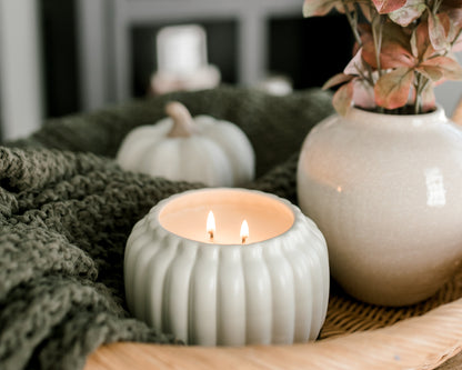 Autumn Ivory Ceramic Pumpkin Jar