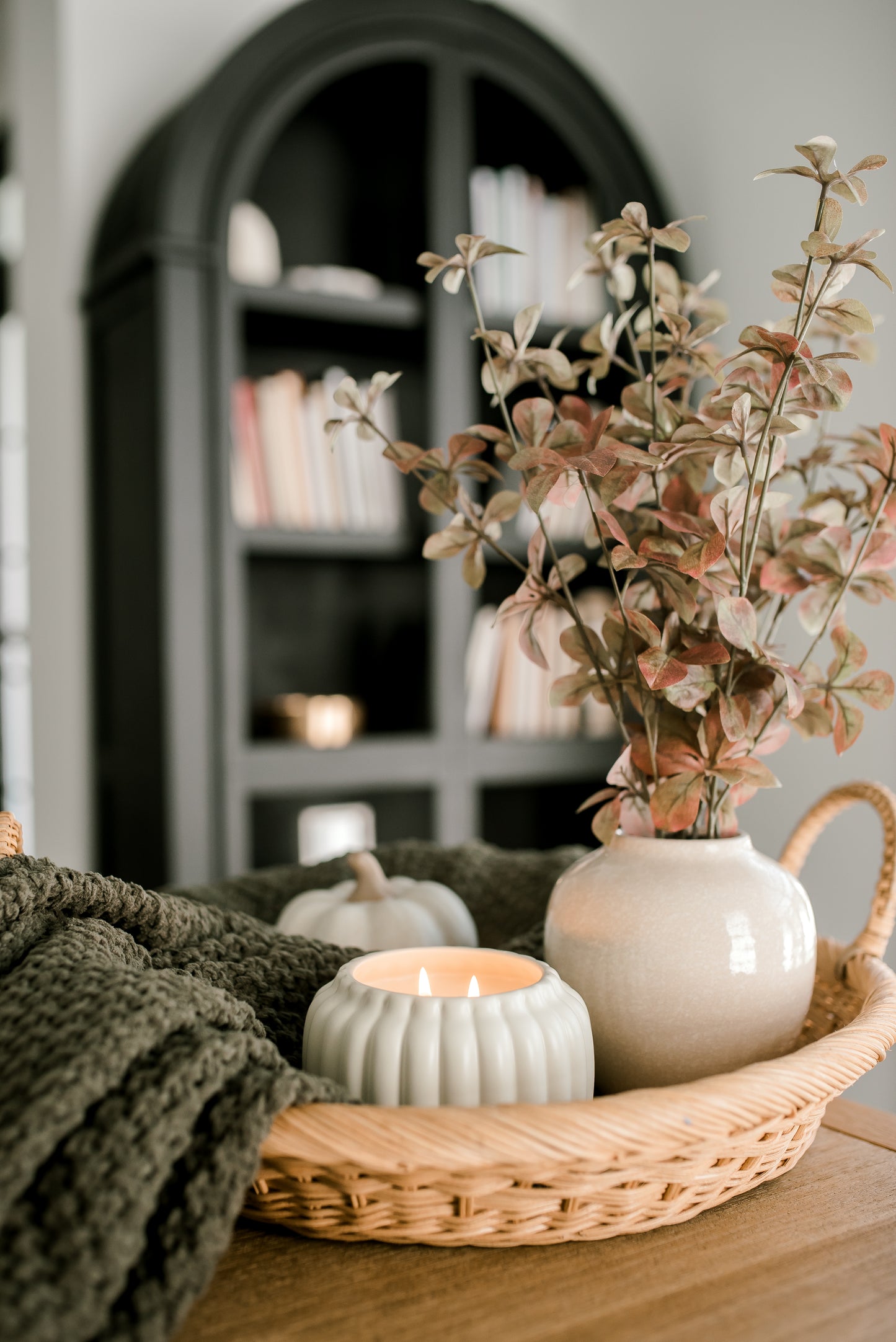 Autumn Ivory Ceramic Pumpkin Jar