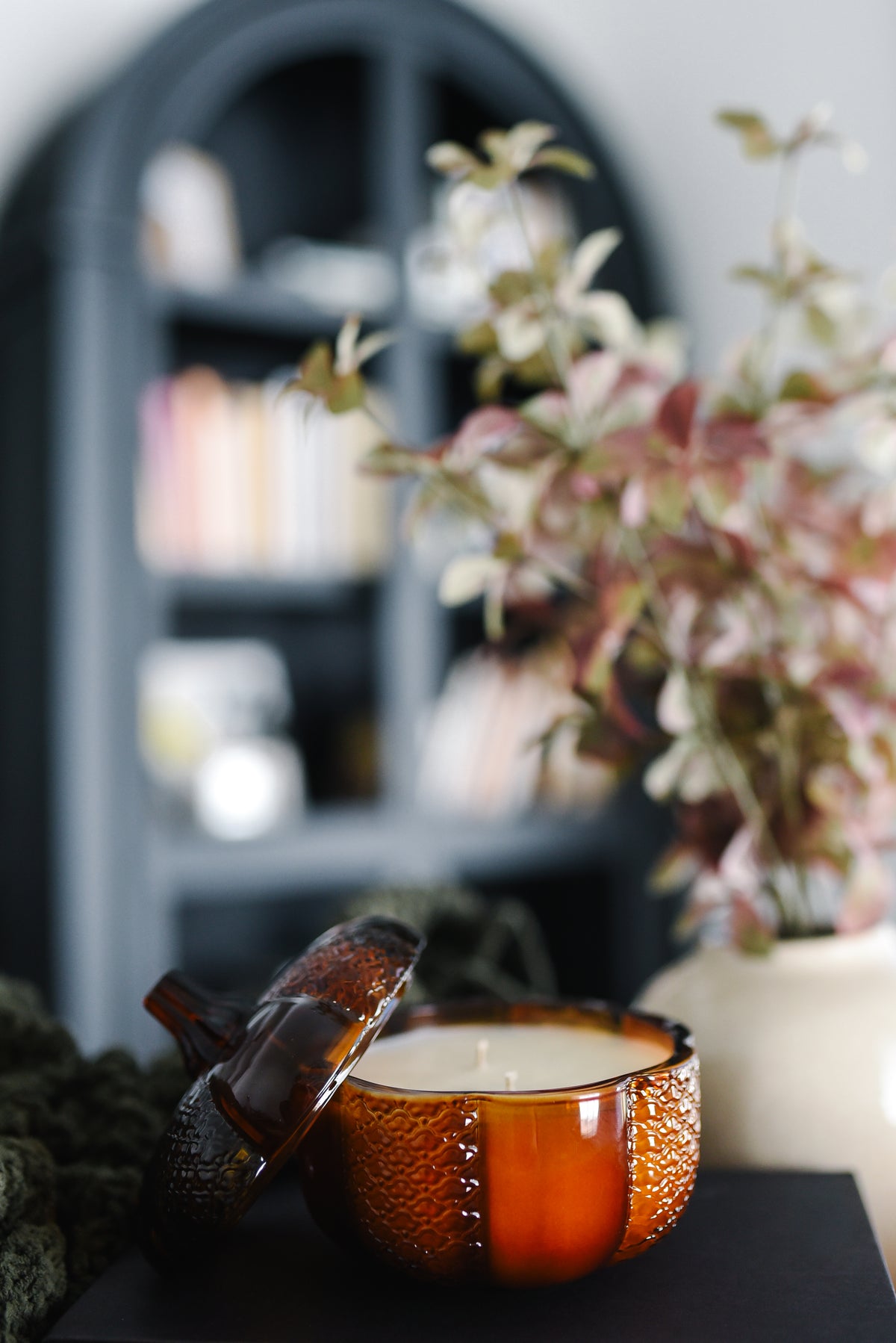 Amber Heirloom Glass Pumpkin Vessel